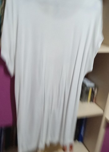 Beyaz Baskılı Kısa Kollu Kadın Tişört - Görsel 2