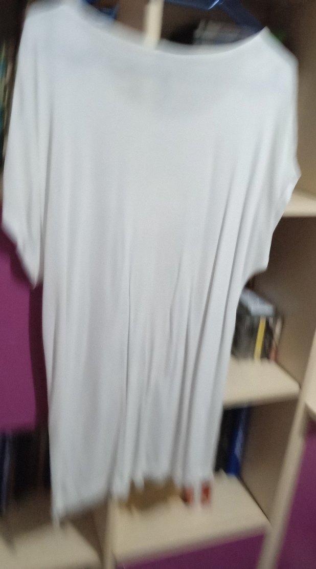 Beyaz Baskılı Kısa Kollu Kadın Tişört - Görsel 2