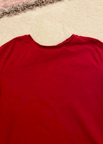 Kız Çocuk Kırmızı Uzun Kollu Basic Tişört - Görsel 2