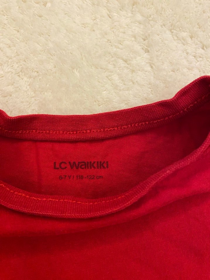 Kız Çocuk Kırmızı Uzun Kollu Basic Tişört - Görsel 3