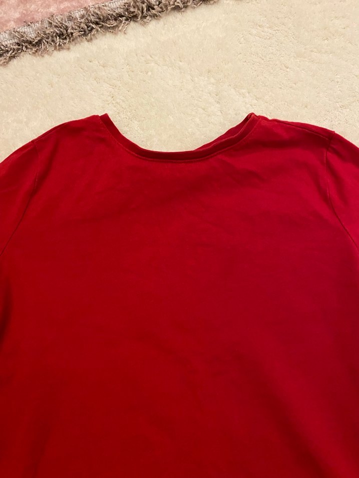 Kız Çocuk Kırmızı Uzun Kollu Basic Tişört - Görsel 2