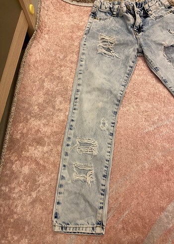 Kız çocuk Batik Desenli  Kot Pantolon - Görsel 7