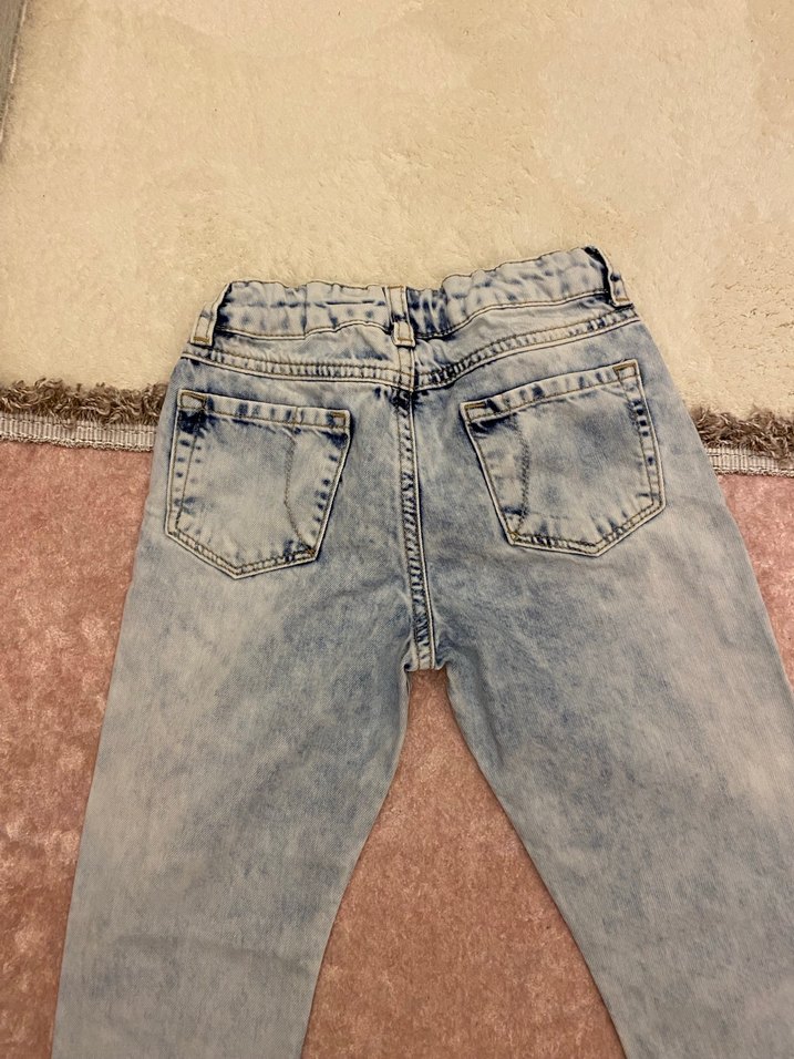 Kız çocuk Batik Desenli  Kot Pantolon - Görsel 2