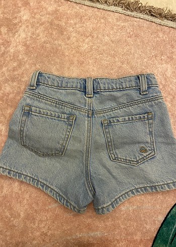 Nakışlı Mavi Kız Çocuk Denim Şort - Görsel 5