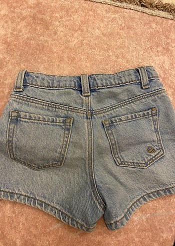 Nakışlı Mavi Kız Çocuk Denim Şort - Görsel 2