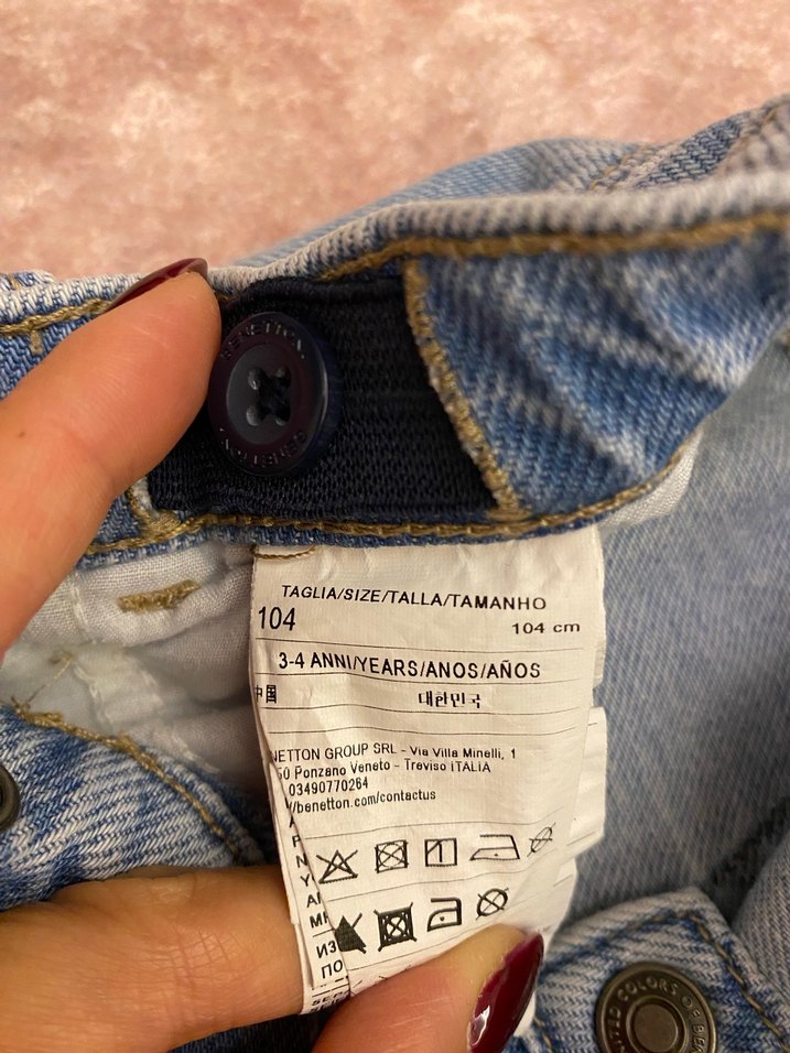Nakışlı Mavi Kız Çocuk Denim Şort - Görsel 4