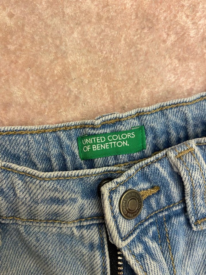 Nakışlı Mavi Kız Çocuk Denim Şort - Görsel 3