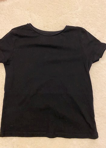 Siyah Kısa Kollu Pamuklu Tişört - Görsel 3