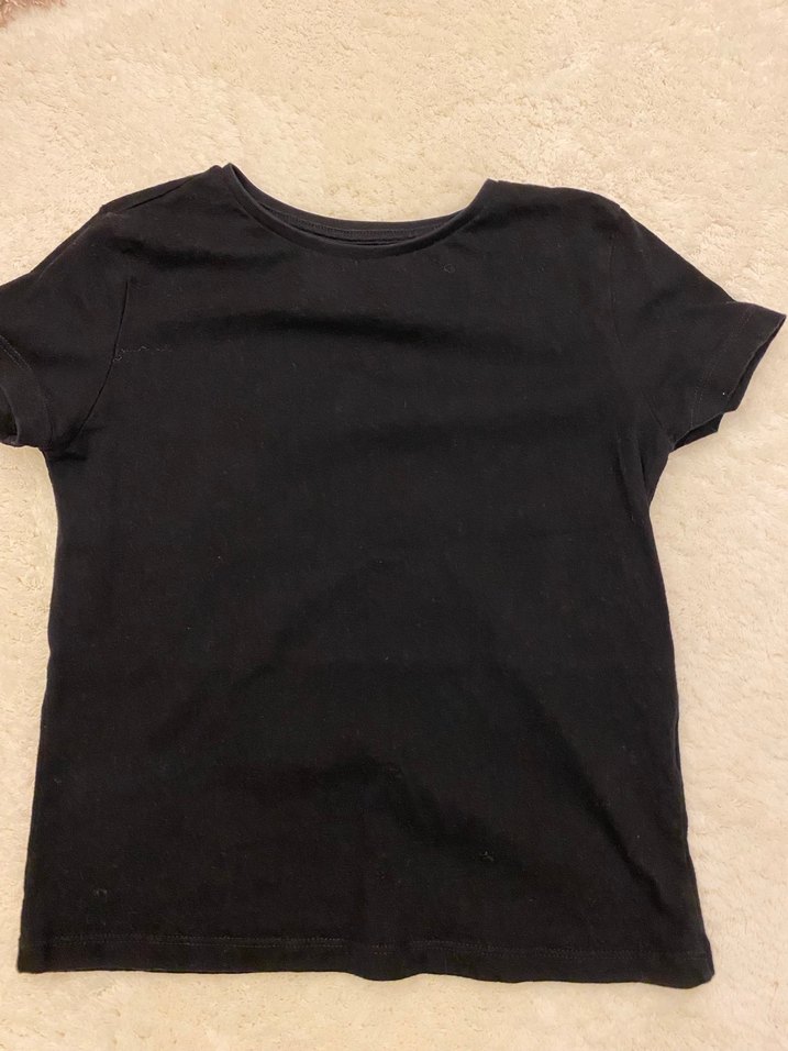 Siyah Kısa Kollu Pamuklu Tişört - Görsel 3
