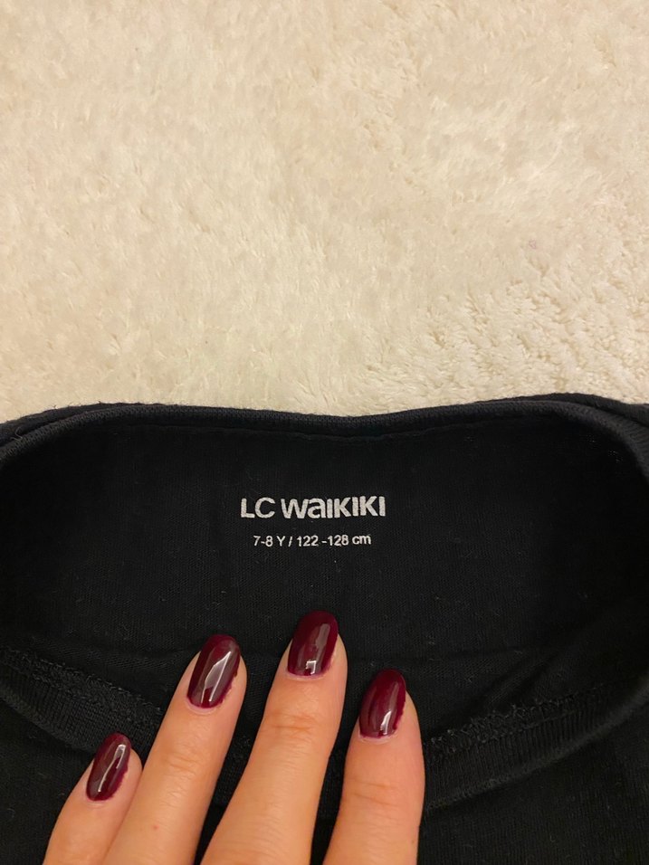 Siyah Kısa Kollu Pamuklu Tişört - Görsel 2