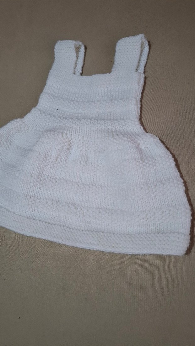 Beyaz Bebek Örgü elbise - Görsel 2