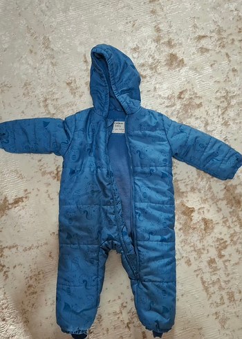 Koyu Mavi Erkek Bebek Kürklü Polar Tulum - Görsel 2