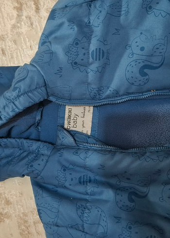 Koyu Mavi Erkek Bebek Kürklü Polar Tulum - Görsel 3