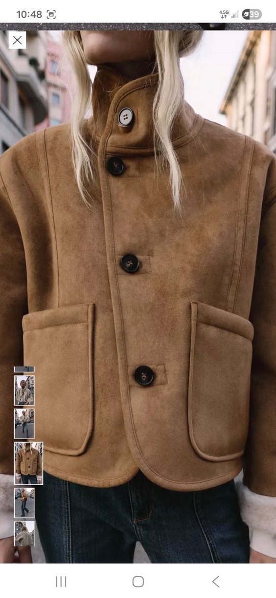 Kahverengi Süet Kürklü Salaş Kadın Ceket - Görsel 2