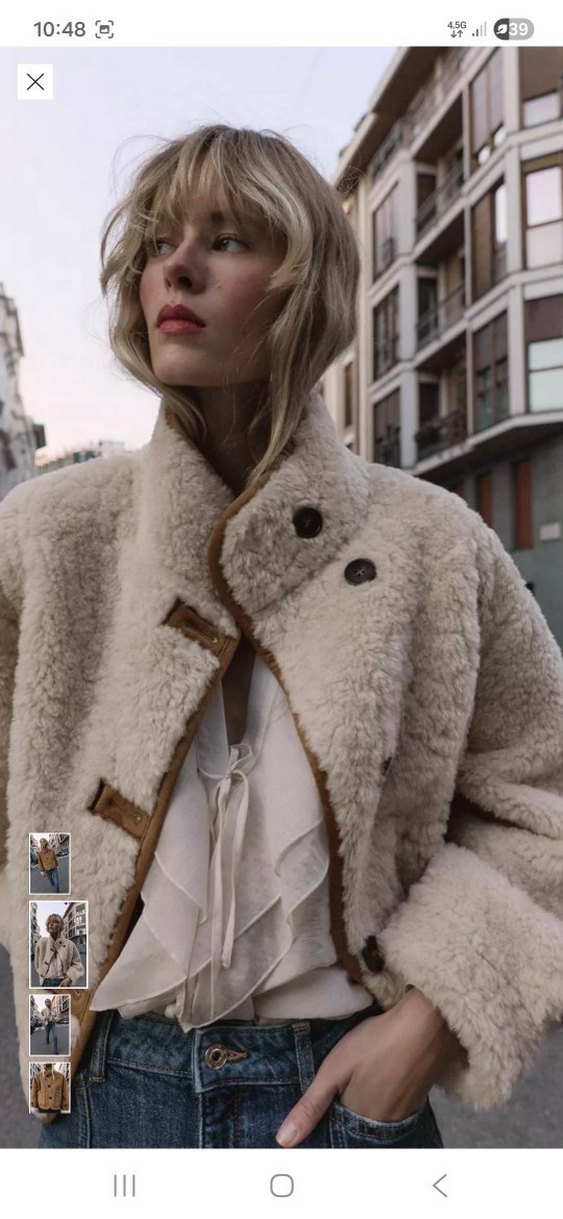 Kahverengi Süet Kürklü Salaş Kadın Ceket - Görsel 3