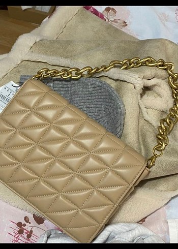 Zincir Detaylı Açık Kahverengi Deri Kadın Çanta - Görsel 2