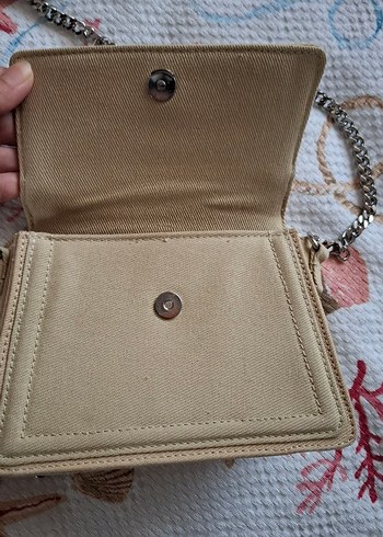 Zara Bej Süet Zincir Detaylı Kadın Çanta