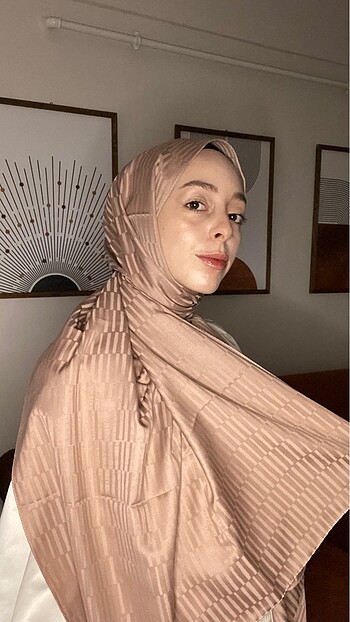 Çizgi desen İpeksi Jakar şal
