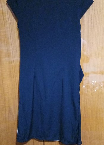 Drapeli Siyah Gri elbise - Görsel 3