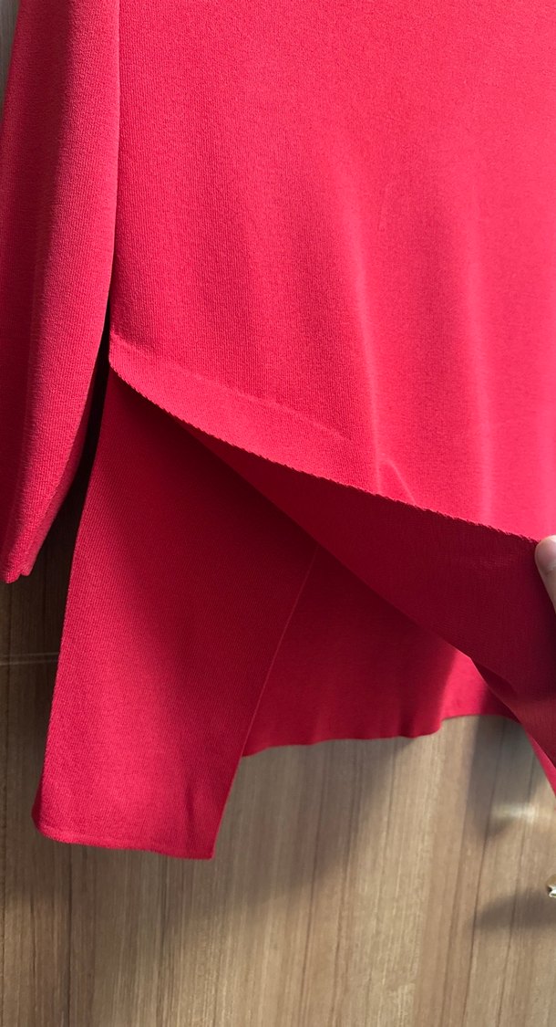 Kadın Kırmızı Uzun Kollu Midi Kazak - Görsel 3