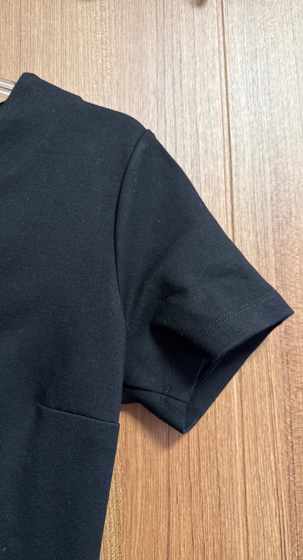 Siyah V Yaka Midi Kalem Elbise - Görsel 4