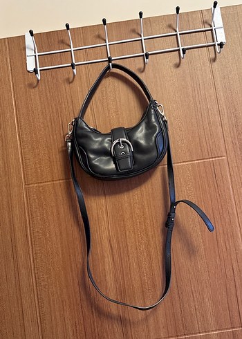 Siyah Deri Tokalı Kadın Çanta - Görsel 3