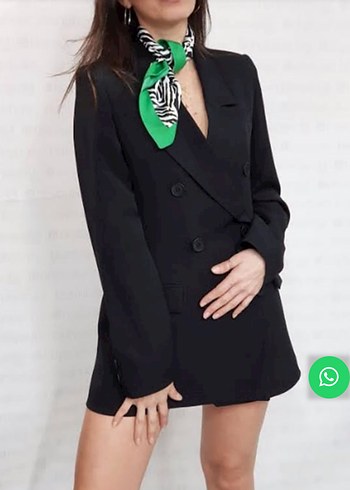 Kruvaze tunik ceket siyah M beden