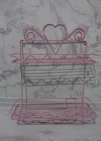 Pembe Metal Makyaj Organizeri