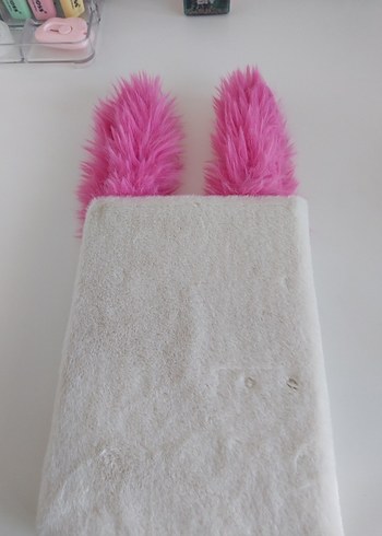  Beden Renk Pembe Kulaklı Peluş Tavşan not defteri günlük