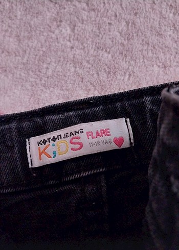 Koton Düğmeli Gri kız çocuk Denim Midi Pantolon