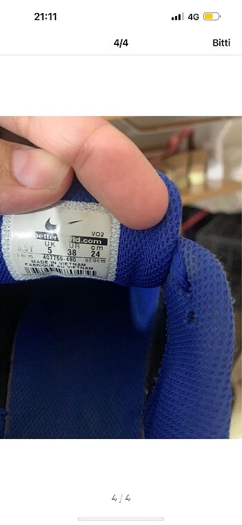 38 Beden lacivert Renk Orijinal Nike air max