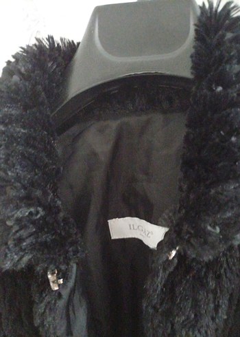 Siyah Kadın kürk krop - Görsel 2