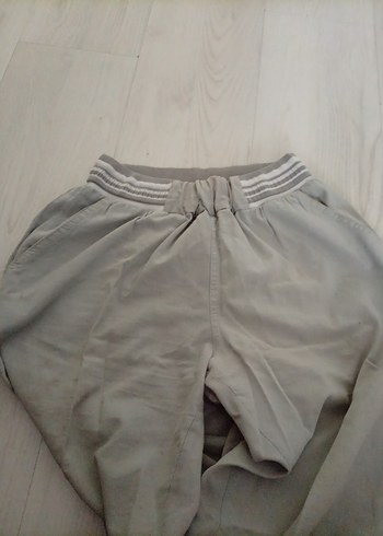 Gri Keten Kadın Bol Paça Pantolon - Görsel 2