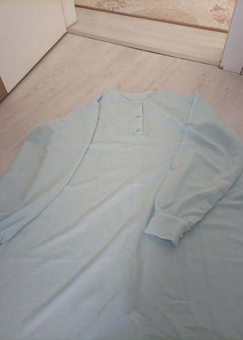 Düğmeli Beyaz Keten Kadın Gömlek - Görsel 3