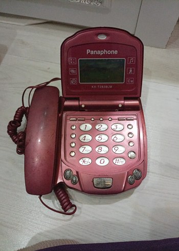 Koyu Pembe Kablolu Telefon - Görsel 2