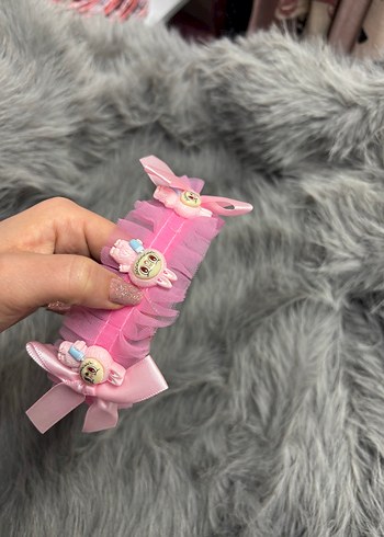 Pembe Nakışlı Kürklü Çocuk Taç - Görsel 2