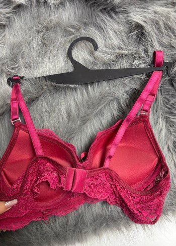 Desenli Koyu Pembe Goth Sütyen - Görsel 2