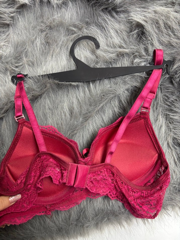 Desenli Koyu Pembe Goth Sütyen - Görsel 2