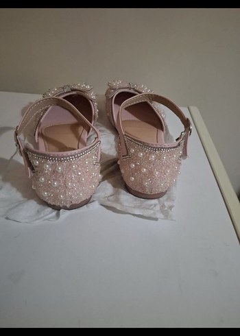 Pembe Kız Çocuk Babet - Tokalı, Desenli - Görsel 6