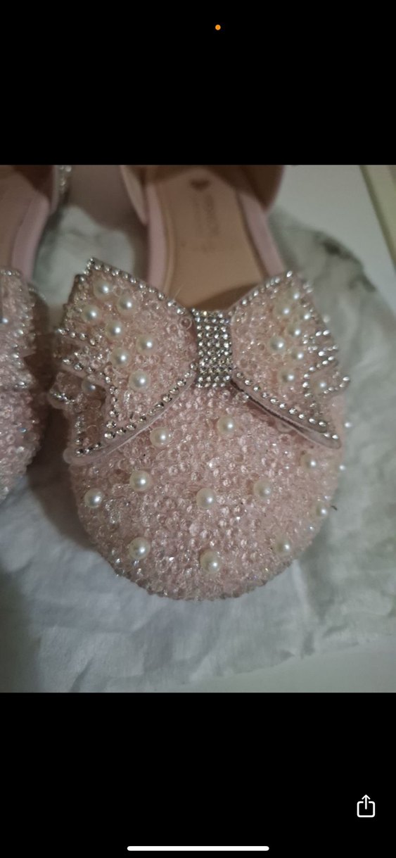 Pembe Kız Çocuk Babet - Tokalı, Desenli - Görsel 4