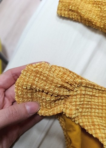 Sarı Bohem Düğmeli Bikini - Görsel 4