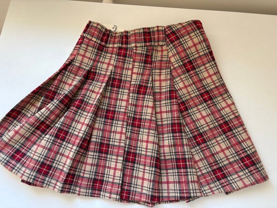 Tokalı Kırmızı Ekose Midi Etek - Görsel 5