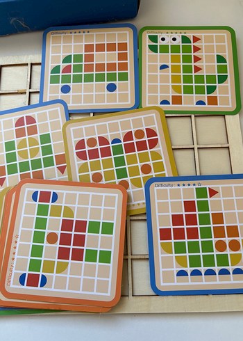 120 Parça Ahşap Mozaik Puzzle Blokları - Görsel 3