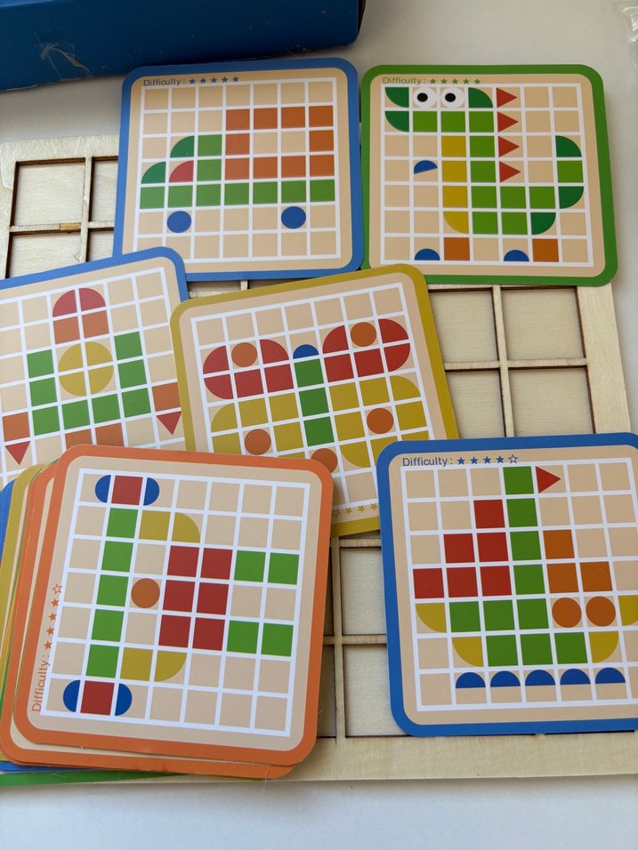 120 Parça Ahşap Mozaik Puzzle Blokları - Görsel 3