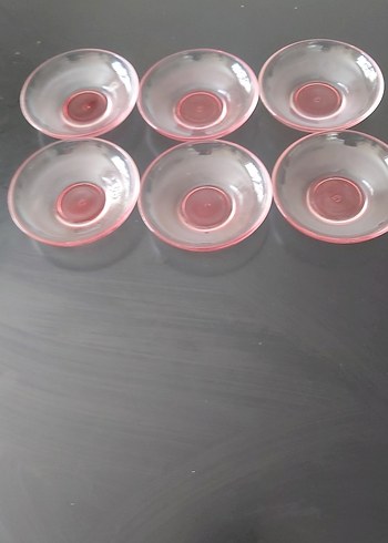 Paşabahçe Pastel Pembe Cam Tabak Seti