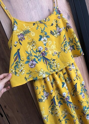 38 Beden sarı Renk Yazlık elbise