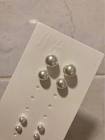  Beden beyaz Renk H&m inci küpe 4set