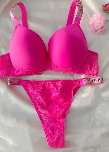 Pembe Dantelli Sütyen Takımı