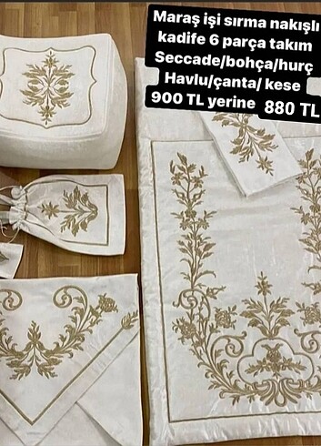 KADİFE ÜZERİNE MARAŞ SIRMA İŞİ LÜX DAMAT BOHÇASI