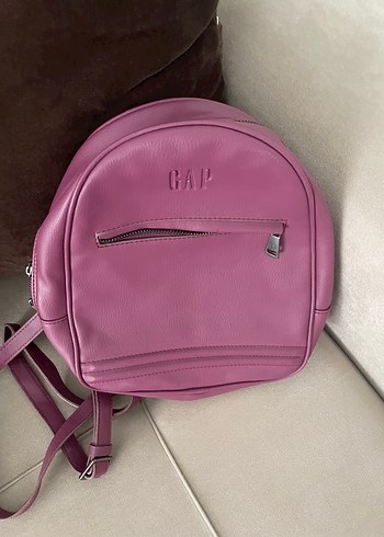 Fermuarlı Mor Deri Kadın Sırt Çantası - Görsel 3